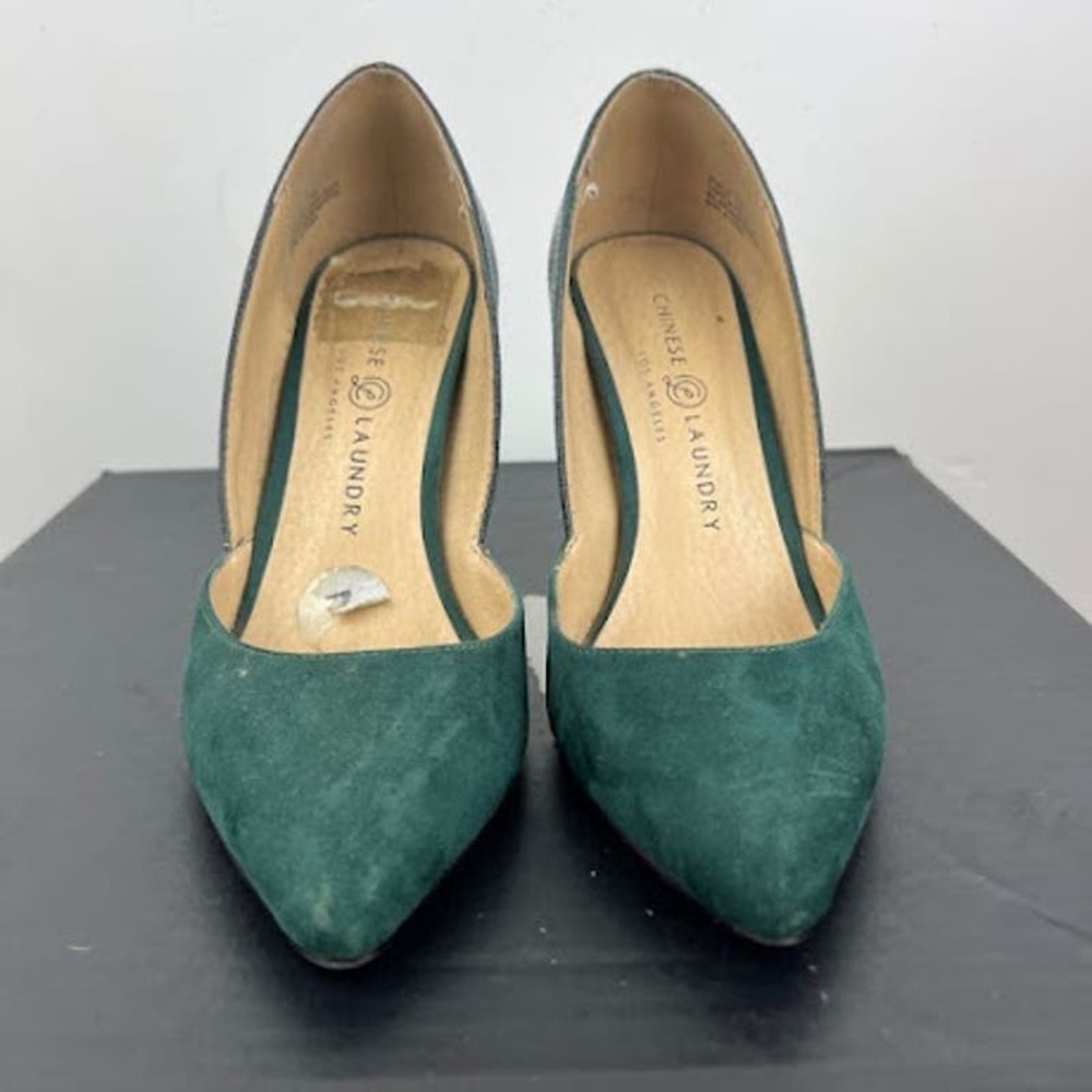 Chinese Laundry green faux leather/suede pumps womens size 7 - Picture 3 of 9